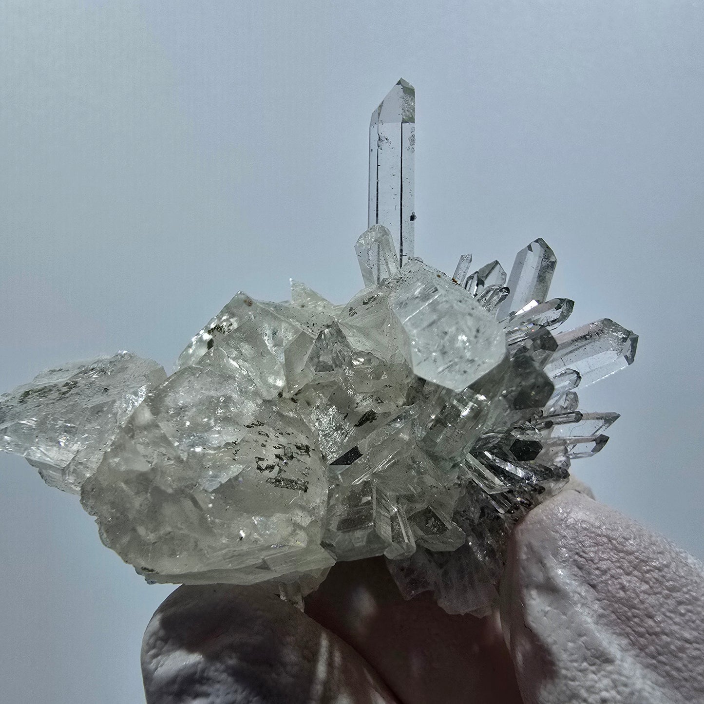 Starburst Quartz with Calcite, Chlorite on Matrix Streep Mine Goboboseb, Namibia 54*47*31mm #12616