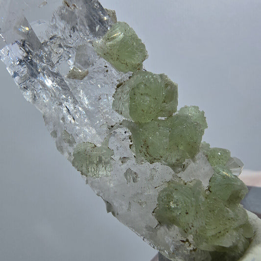 Lemurian Quarz mit Prehnit Spitze Streep Mine Goboboseb, Namibia 52*18*17mm #12638