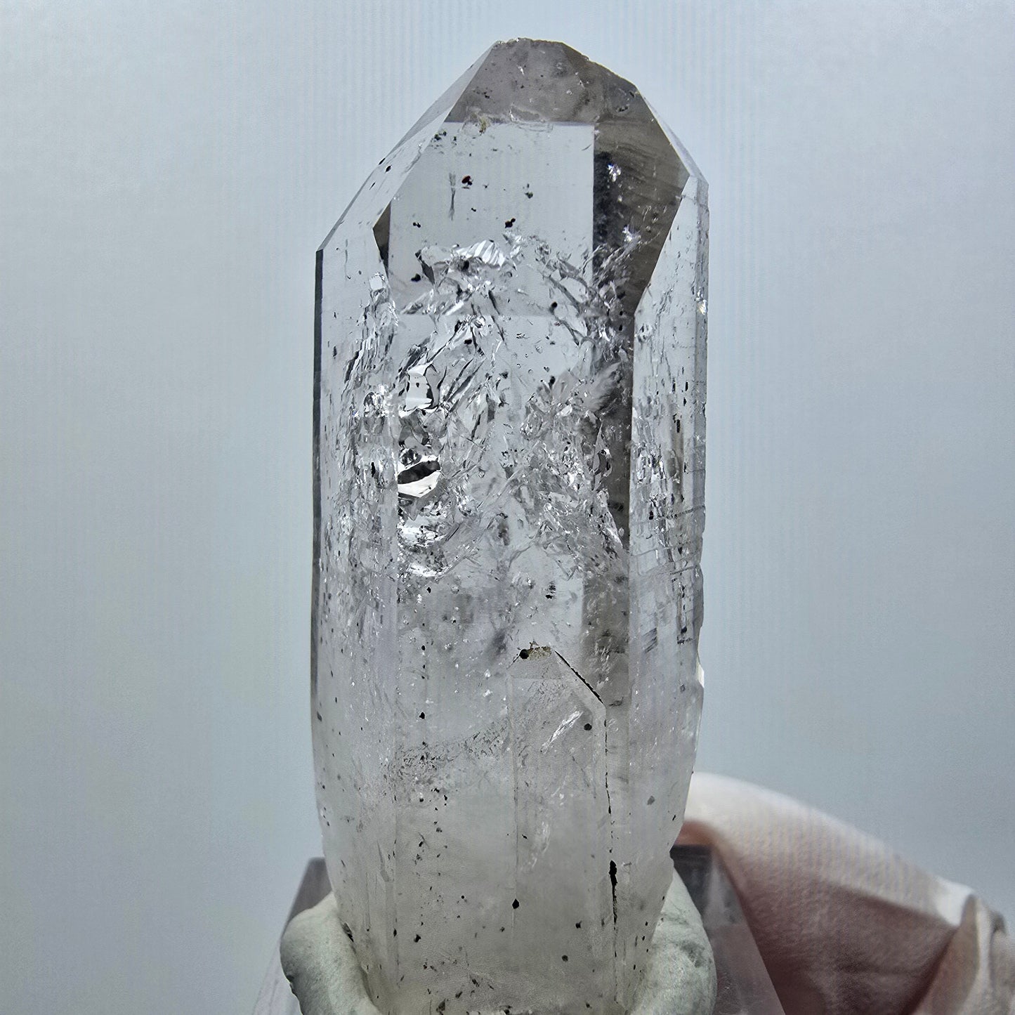 Enhydro Lemurian Phantom Rauchquarz, Hämatit, 4x Blase Streep Mine Namibia 55*21*20mm #12640