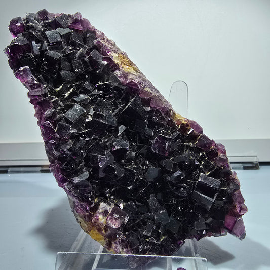 Große Phantom Fluorit Würfel Stufe, lila Okorusu, Namibia 152*70*51mm #12665
