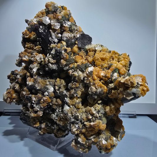 XXL Phantom Fluorit, Schörl Turmalin, Hyalit Opal, Muskovit Erongo, Namibia 210*161*74mm #12681