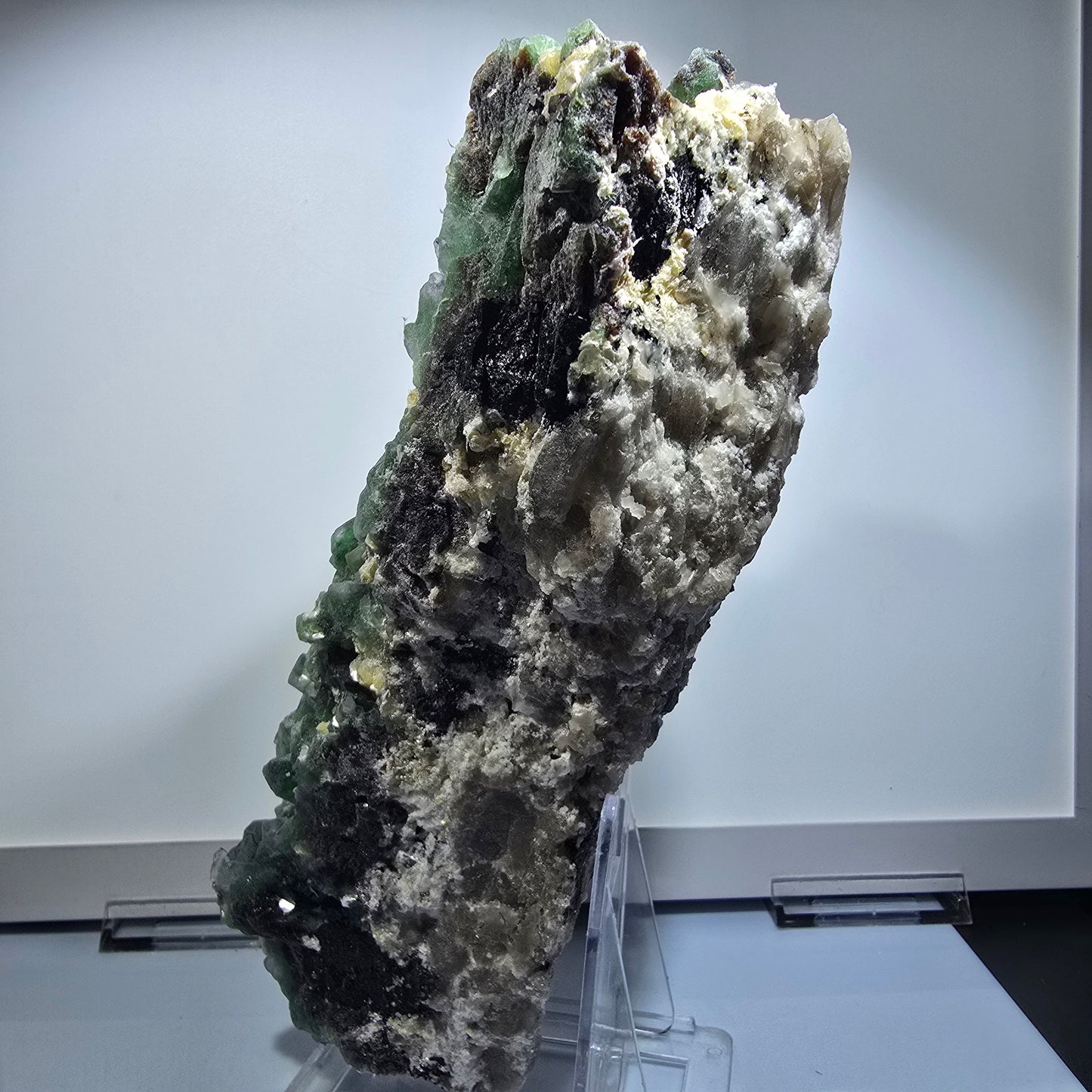XXL Fluorite, Smoky Quartz, Schorl Tourmaline, Hyalite, Muscovite Erongo, Namibia 225*110*81mm #12687