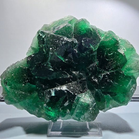 XXL Phantom Fluorit Würfel Stufe, parkettiert, grün Okorusu Namibia 170*139*42mm #12696