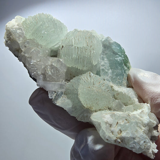 Prehnite sphere, Calcite cube, Quartz on Matrix Goboboseb, Namibia 80*37*32mm #12727