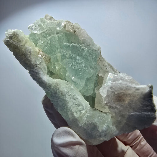 Prehnite, Calcite Cubes, Quartz on matrix Goboboseb, Namibia 67*32*28mm #12728