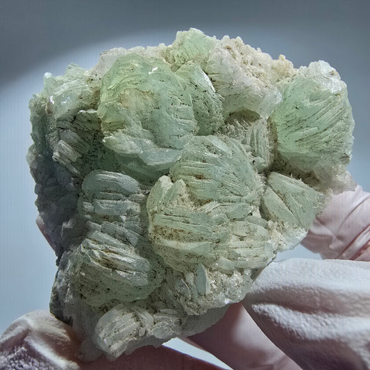 Prehnit Kugel, Calcit Würfel, Quarz auf Matrix Goboboseb, Namibia 62*52*20mm #12771