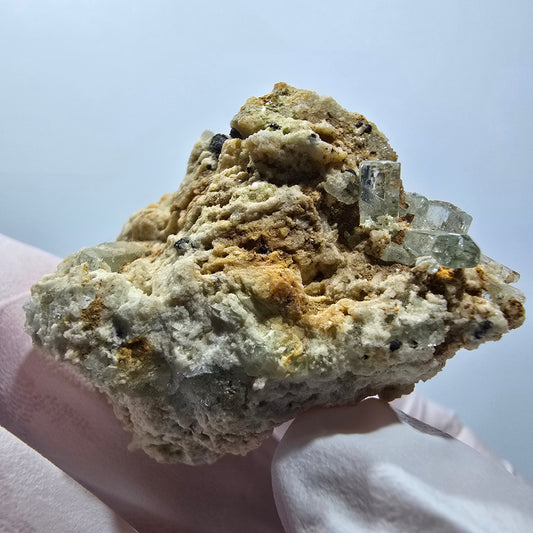 Seltene Aquamarin XX auf Orthoklas Stufe Erongo Namibia 36*32*25mm #12787