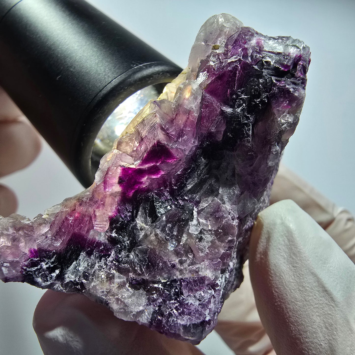 Phantom Fluorit Würfel Stufe, lila weiß Brandberg, Namibia 57*45*31mm #12811