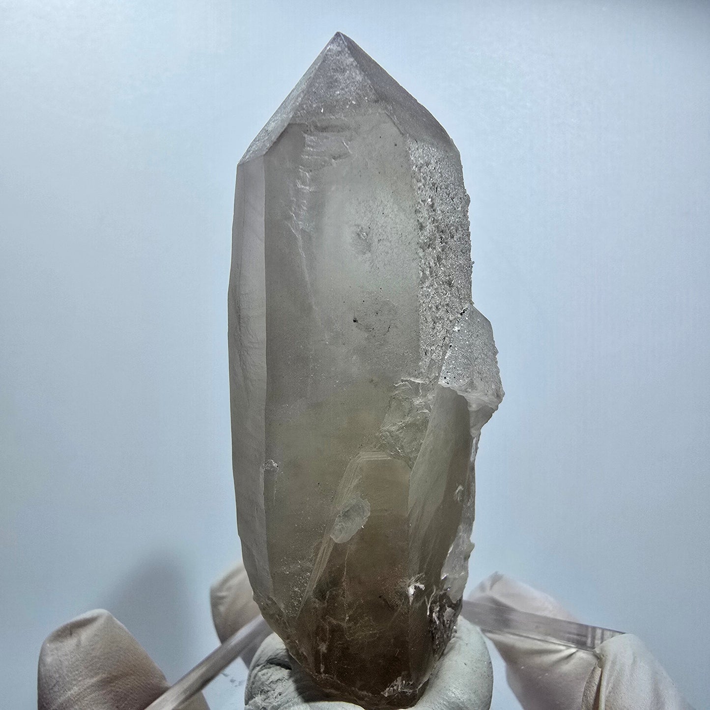 Skelett Rauchquarz Zwilling, Schörl Turmalin, Muskovit Erongo Namibia 72*49*27mm #12818