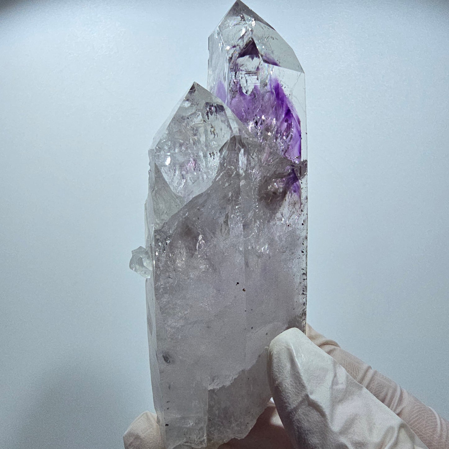 Große Hämatit Phantom Amethyst mit Analcim Streep Mine Goboboseb Namibia 115*41*25mm #12854