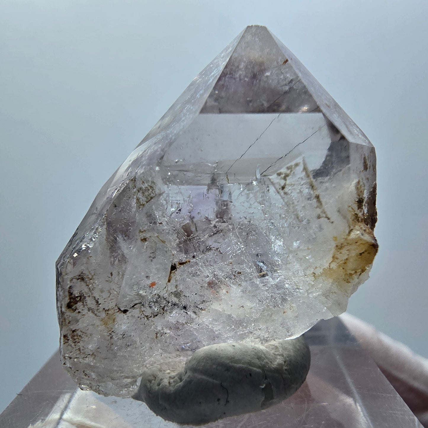 Phantom Amethyst Kristall mit Hämatit Streep Mine Goboboseb Namibia 28*24*16mm #12880
