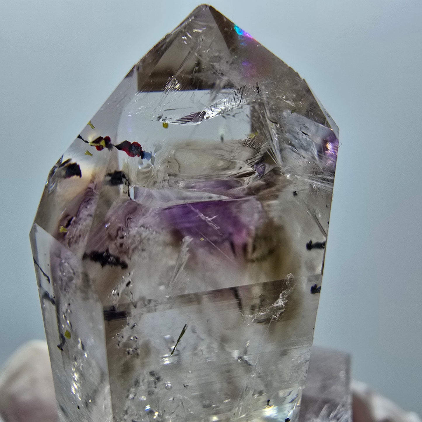 Enhydro Harlekin Phantom Amethyst, 1x Blase Streep Mine Goboboseb Namibia 40*22*18mm #12881
