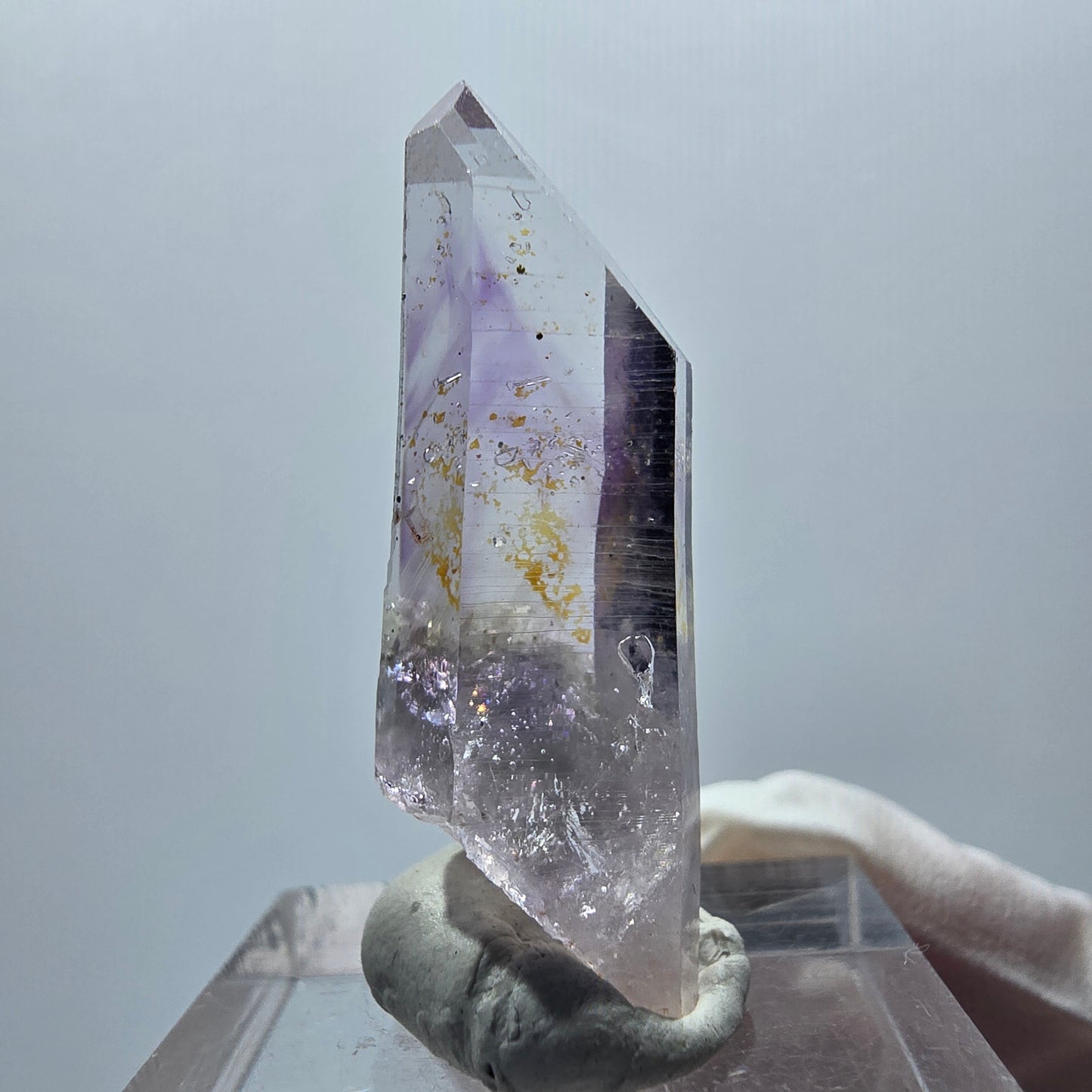 Klare Lemurian Phantom Amethyst Spitze Goboboseb Namibia 34*12*11mm #12883