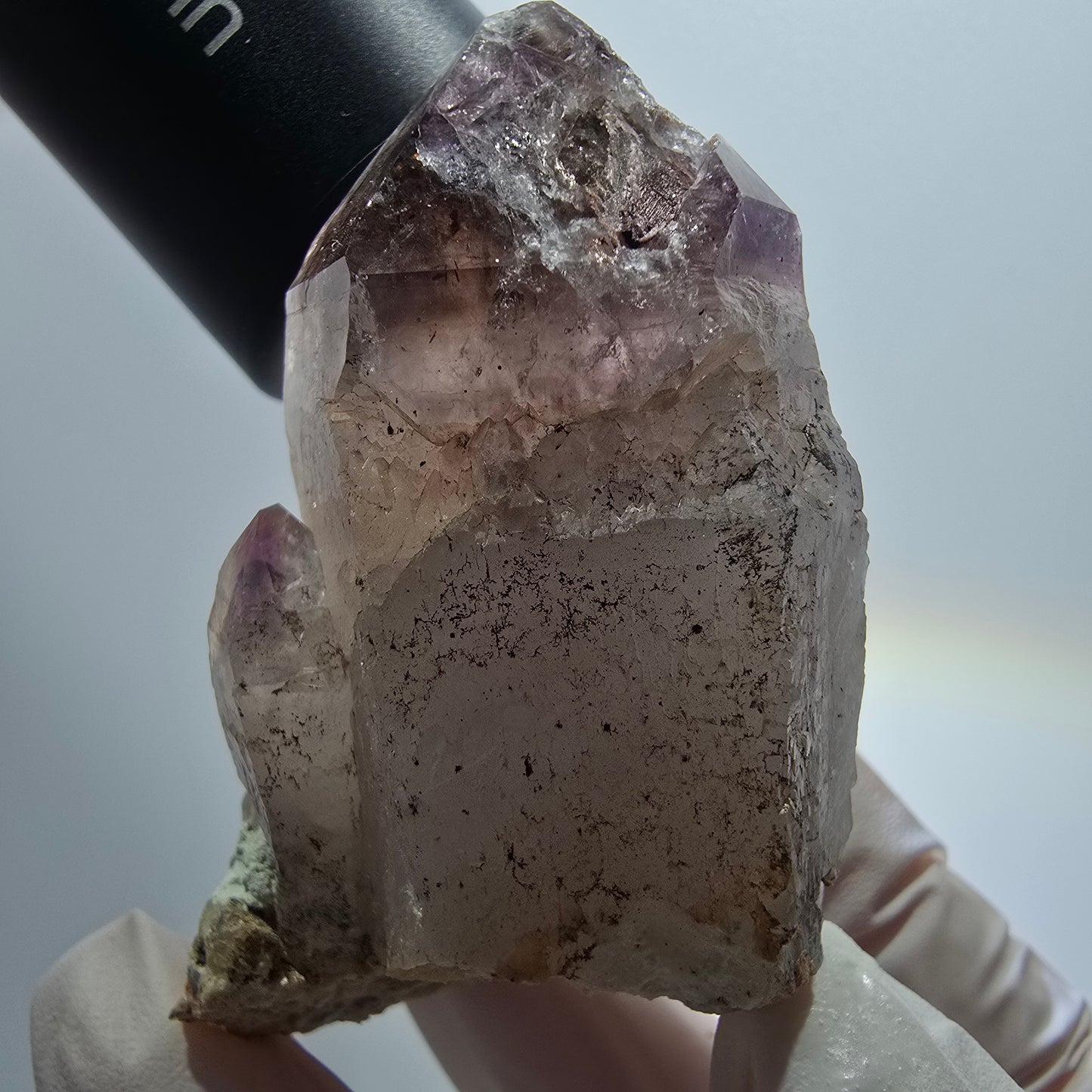 Skelett Phantom Amethyst Zepter auf Matrix Stufe Goboboseb, Namibia 66*48*45mm #12964