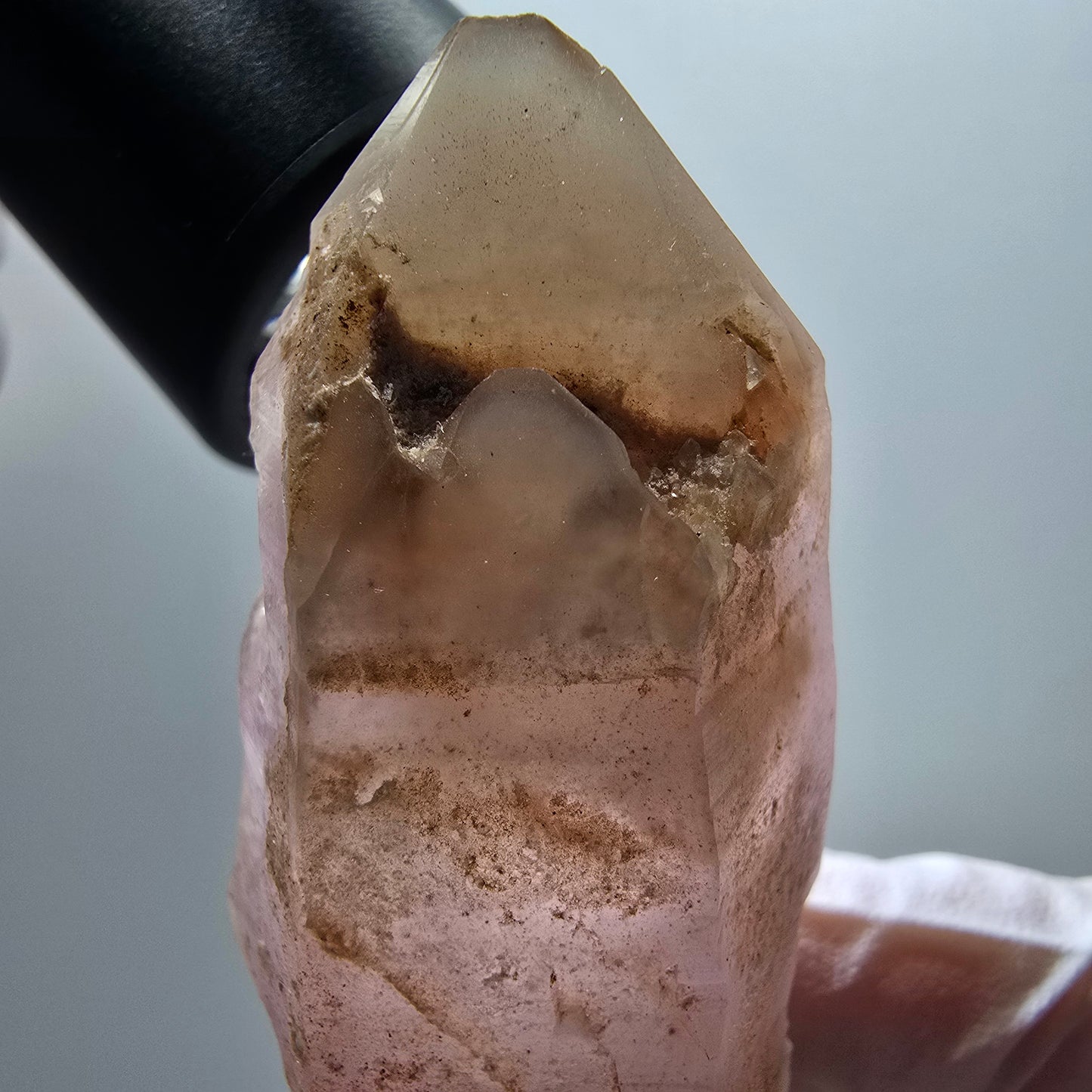Seltene Skelett Phantom Amethyst Doppelender Spitze Goboboseb Namibia 63*28*25mm #12979