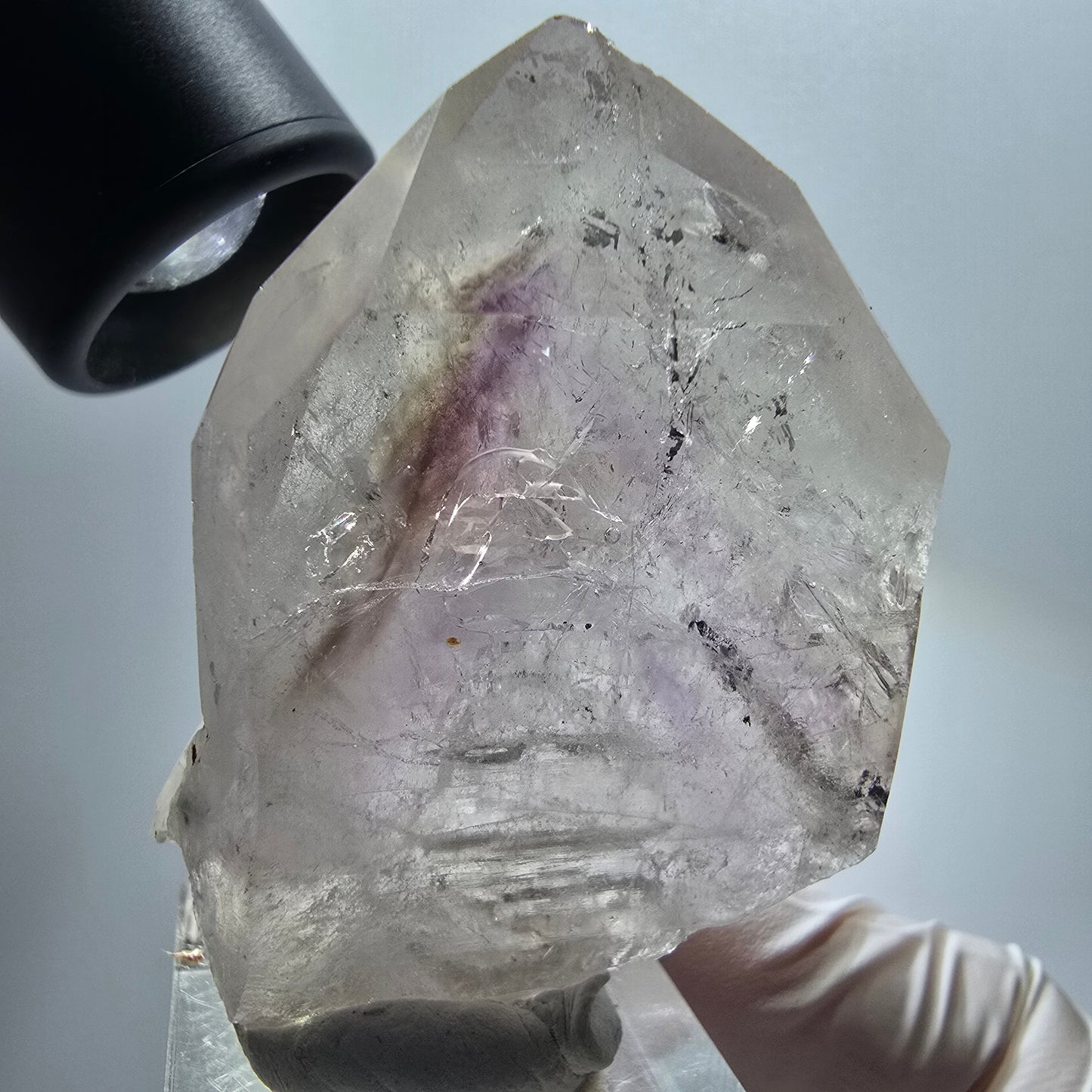 Enhydro Phantom Amethyst, 2x Blase, 5x bewegliche Partikel Streep Mine, Namibia 53*40*31mm #12984