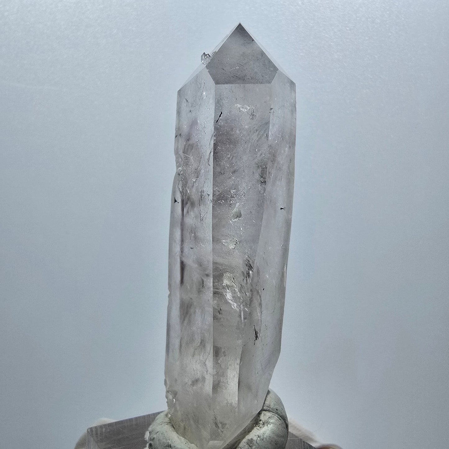 Harlekin Phantom Amethyst Doppelender, Prehnit Spitze Streep Mine, Namibia 71*28*15mm #12985