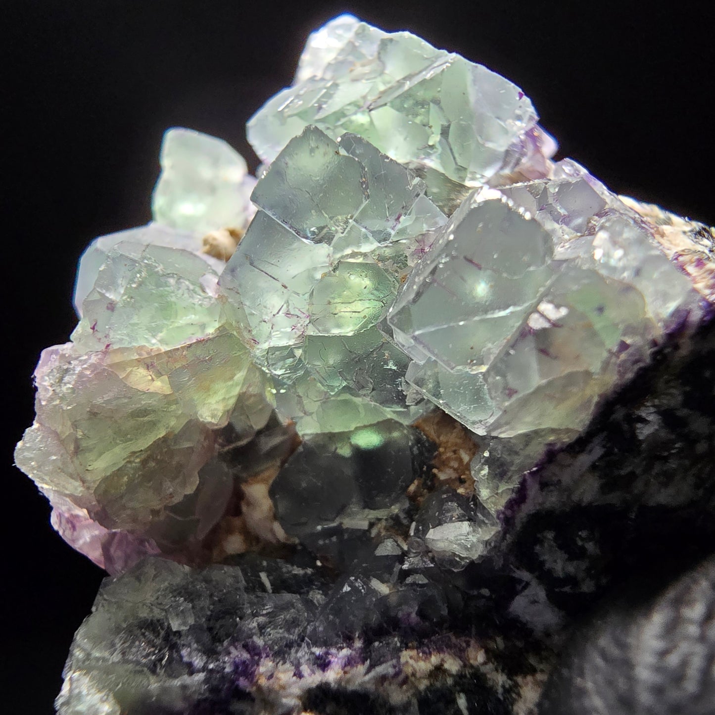 Zonare Fluorit Muskovit Schörl Orthoklas Stufe Erongo Namibia 56*42*29mm