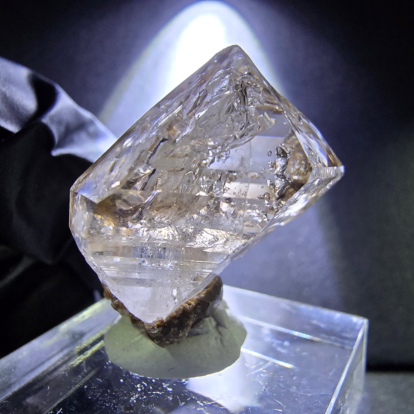 Klare Zepter Rauchquarz, Quarz Kristall Spitze 27*22*14mm aus Goboboseb Namibia