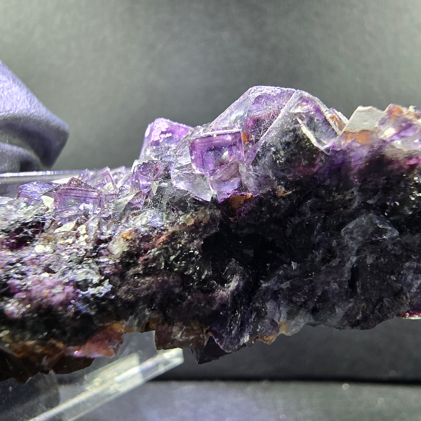 Seltene Phantom Fluorit XX Stufe lila grün mit Eisen 40*36*23mm Okorusu, Namibia