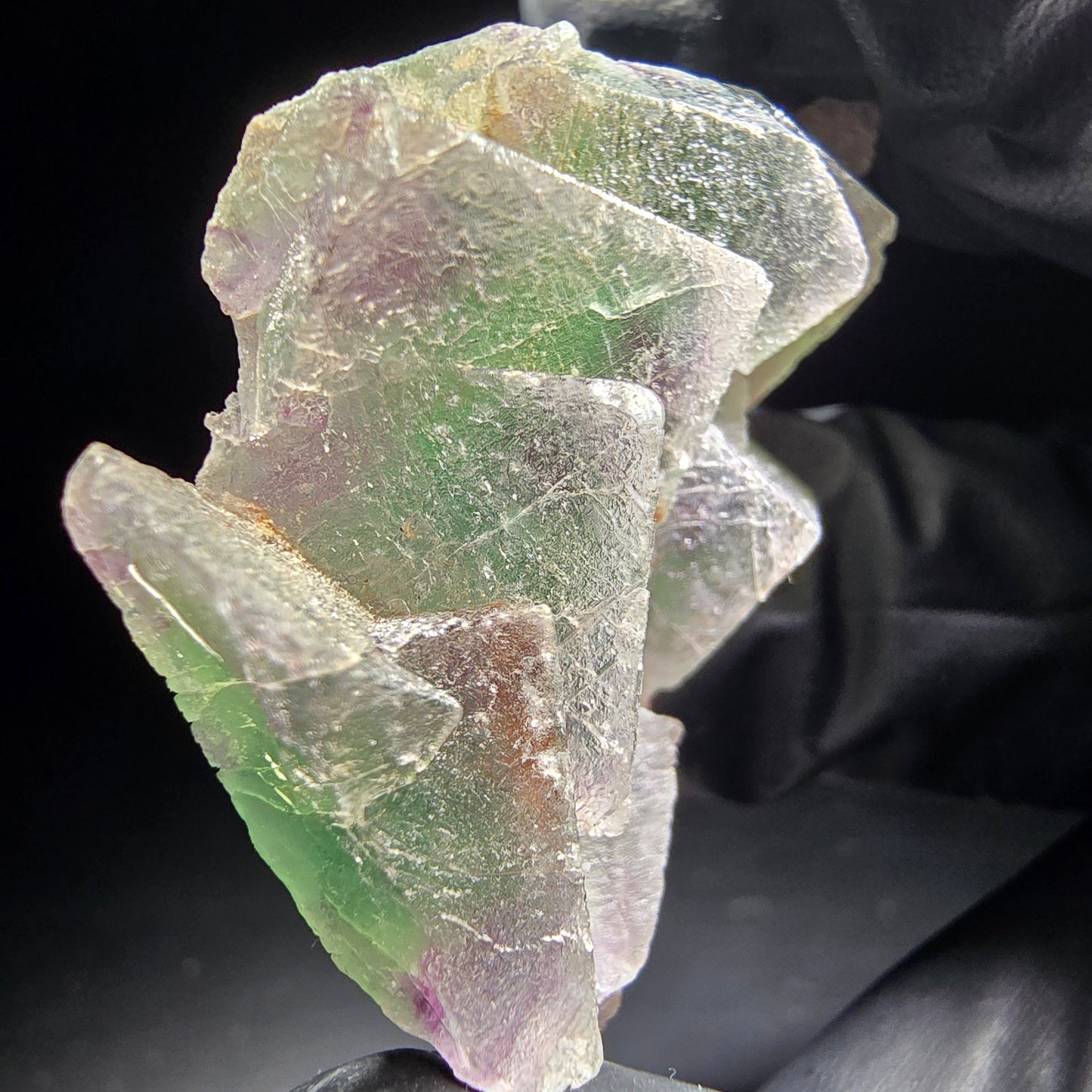 Phantom Fluorite Cube Tier Vert Violet Okorusu, Namibie 46*29*12mm Collection