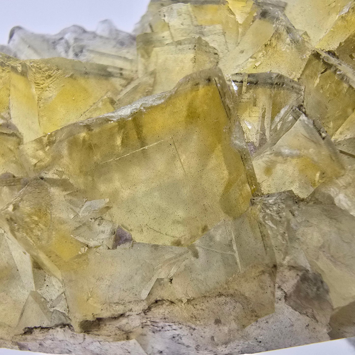 Klare Phantom Fluorit Würfel Stufe gelb Okorusu, Namibia 73*37*13mm Sammlung