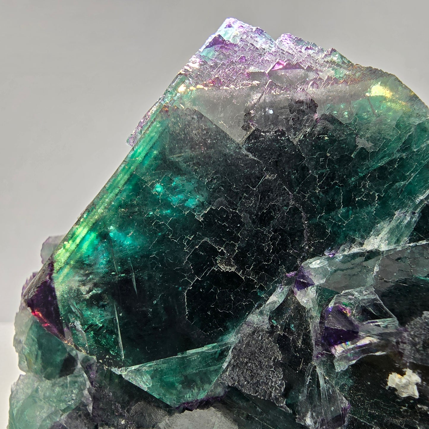 Große Phantom Fluorit Würfel Stufe grün lila Okorusu Namibia 93*89*37mm Sammlung