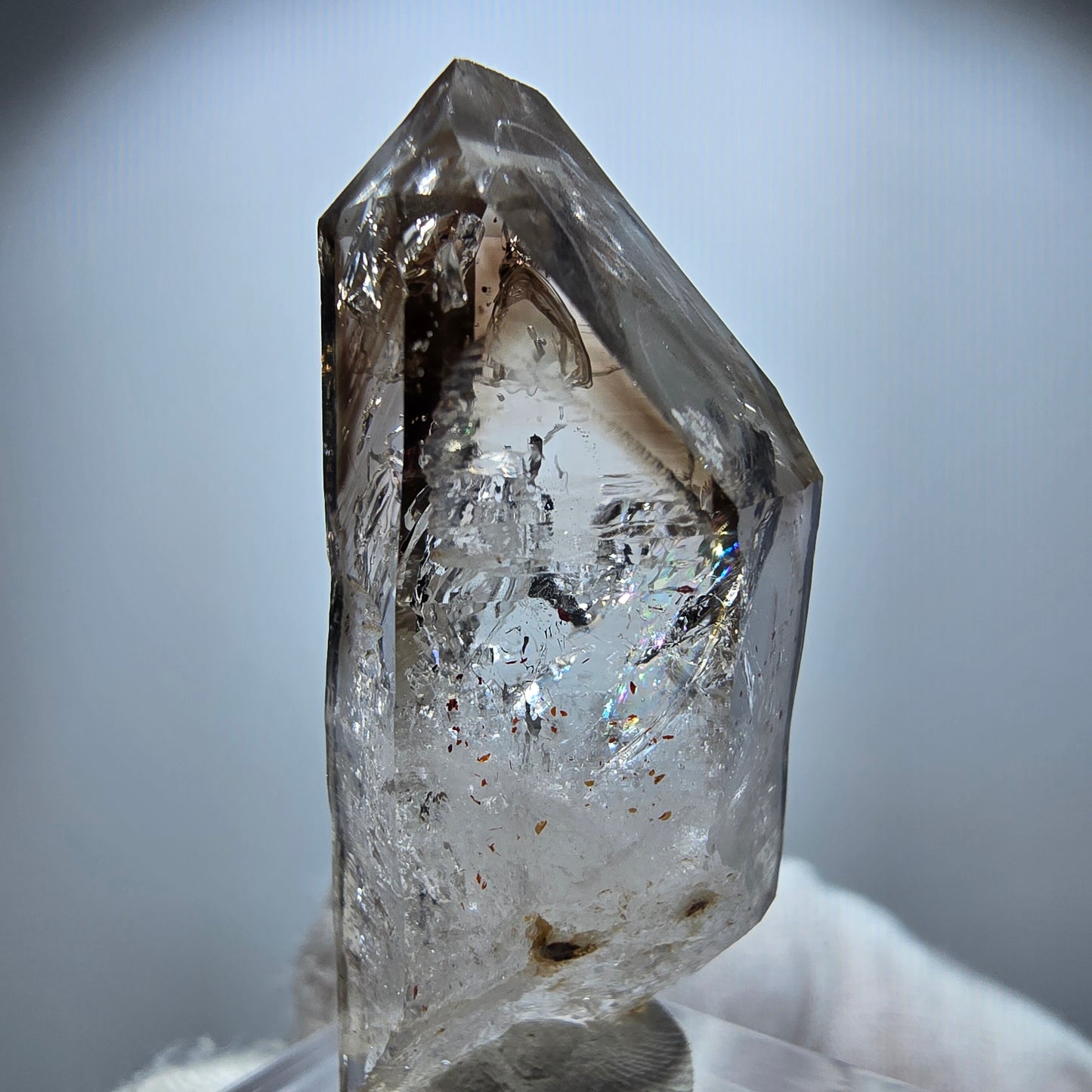 Enhydro Phantom Rauchquarz Zepter, 1x Blase Goboboseb, Namibia 41*17*14mm