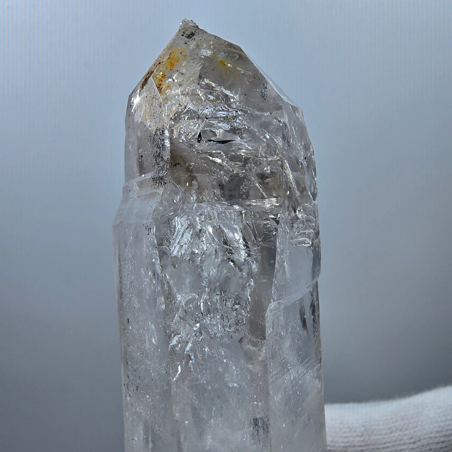 Quartz fumé lémurien Enhydro DT Sceptre Grande bulle Valentine Pocket Gob Namibie 89*37*25mm