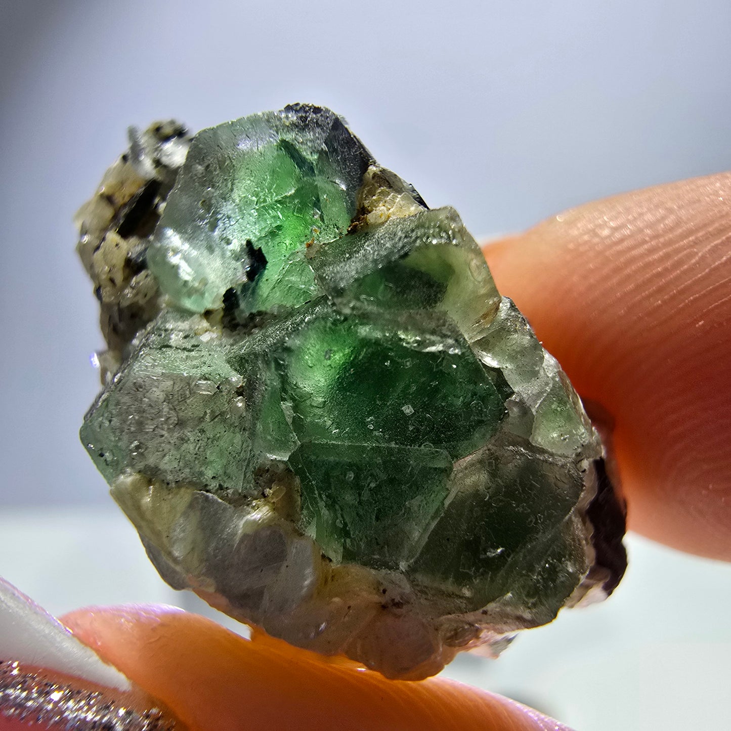 Lot de 16 Fluorite Fantôme, Hyalite Tourmaline Schörl Moscovite Steps Erongo, Namibie