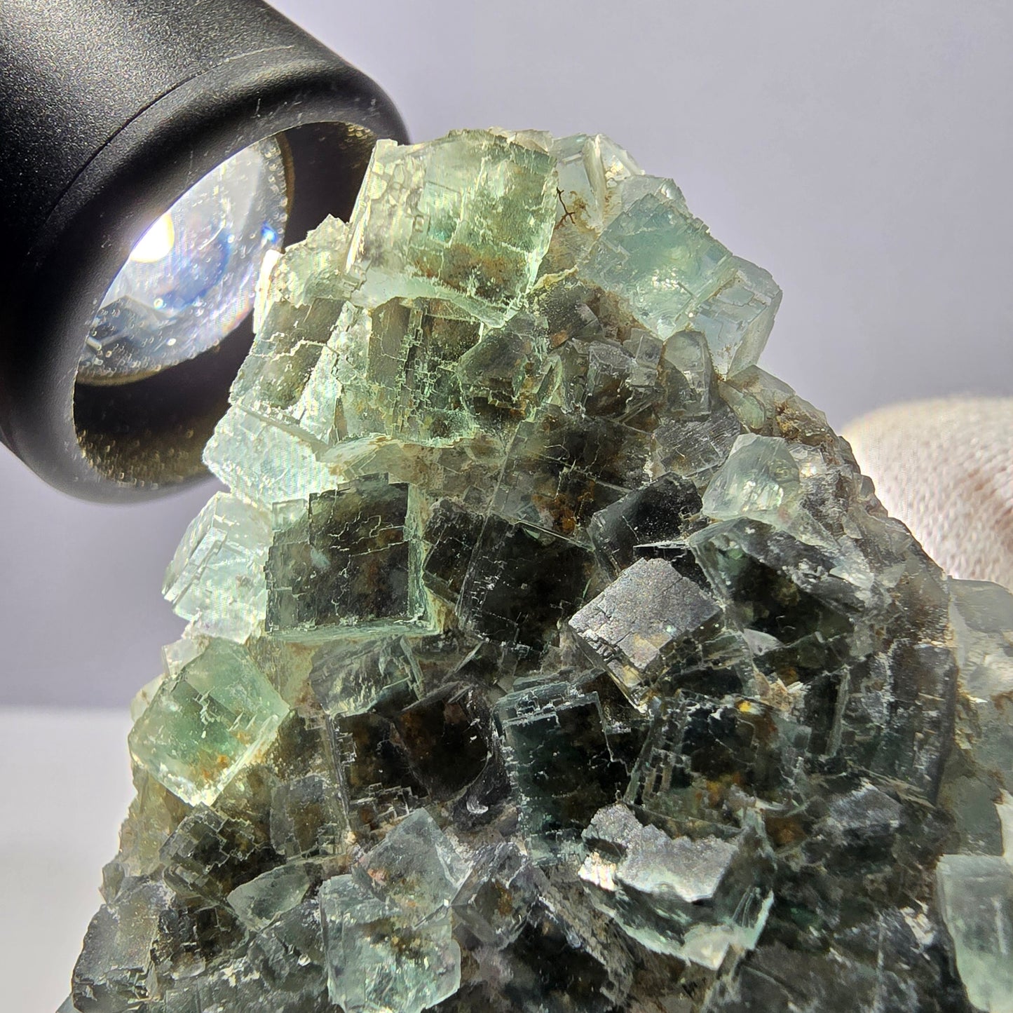 Große Phantom Fluorit Würfel, Quarz Stufe, doppelseitig grün Okorusu Namibia 110*53*36mm