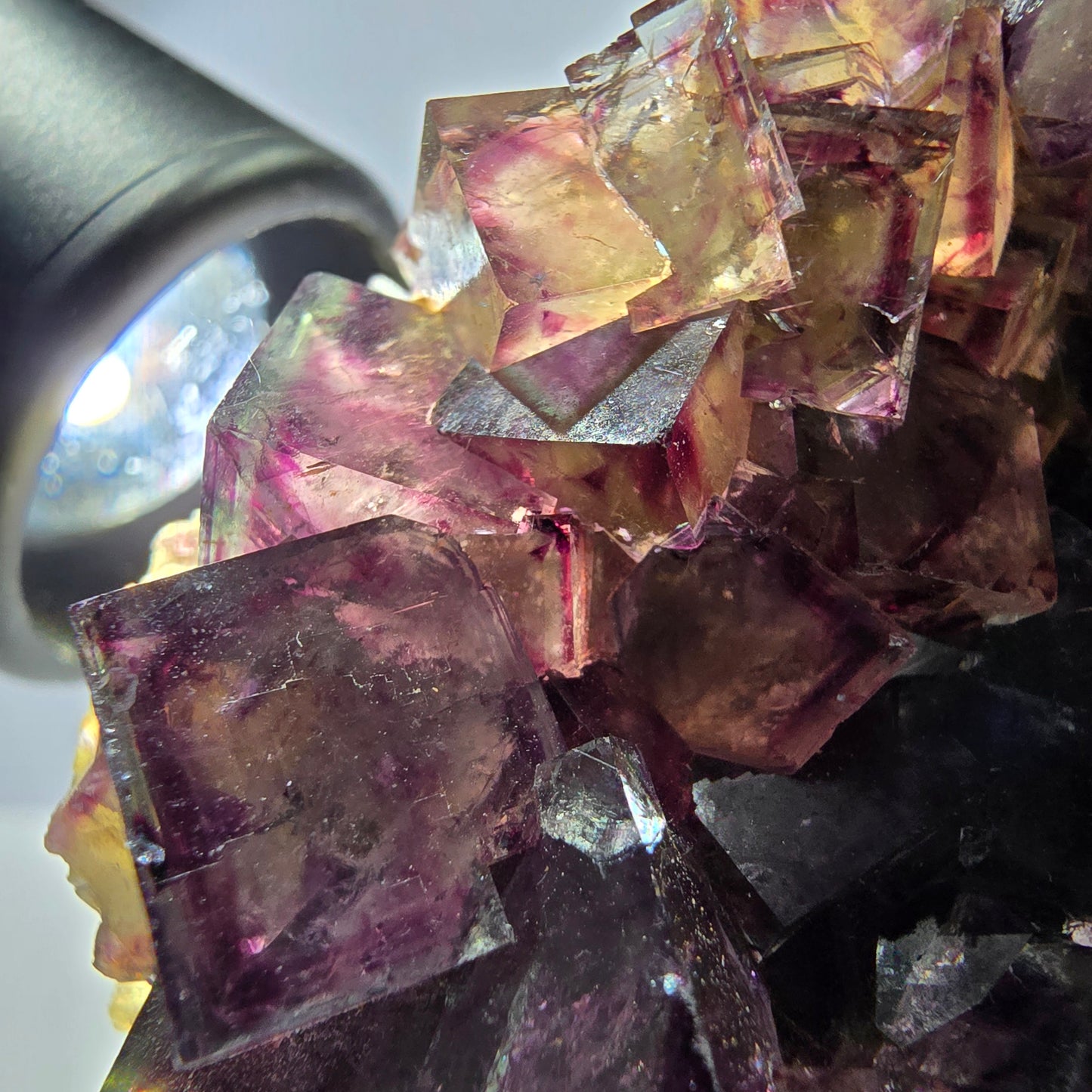 Rare Phantom Fluorite Cube Specimen, purple green Okorusu Namibia 72*50*27mm