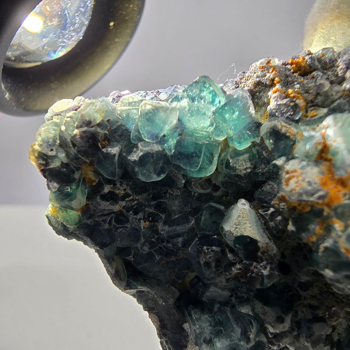 Cube de fluorite fantôme zonal, spécimen de tourmaline Schorl, Erongo, Namibie, 59 x 47 x 23 mm