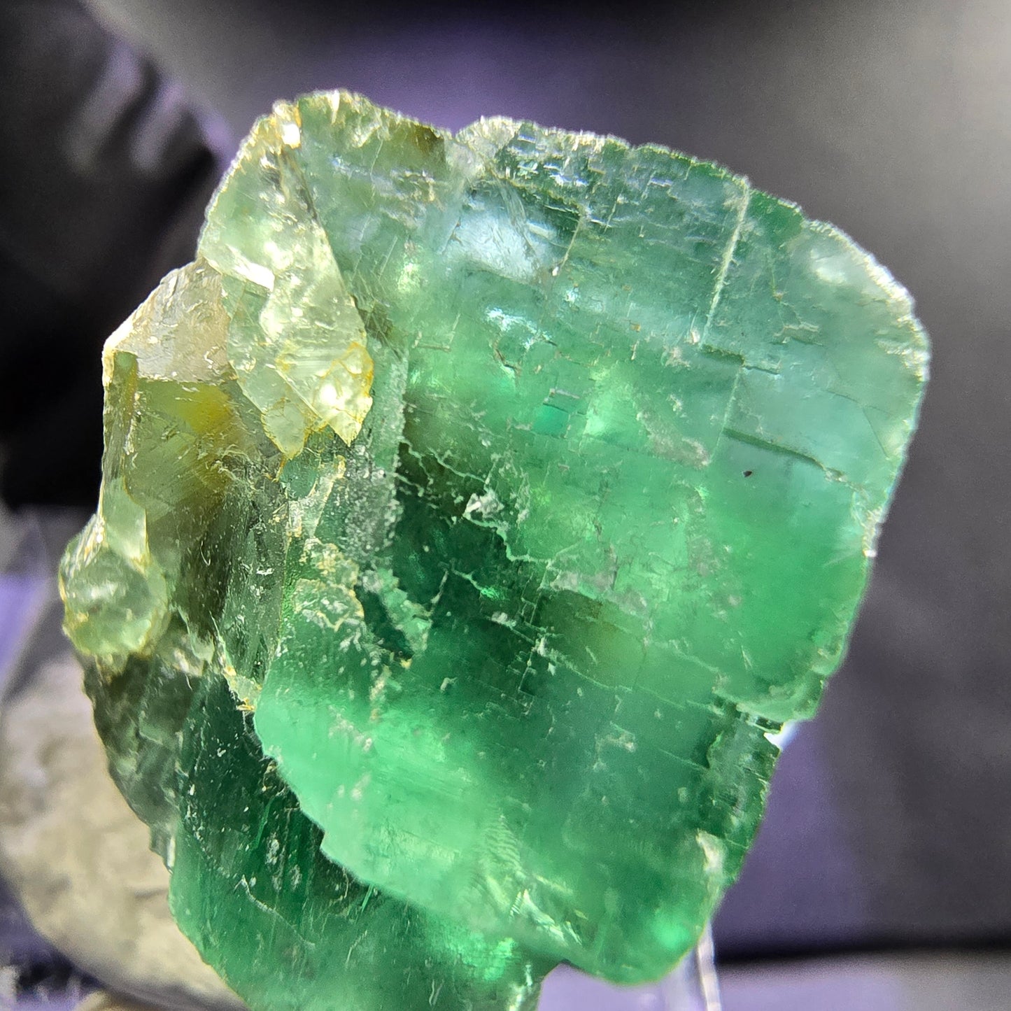 Seltene Phantom Fluorit Würfel Stufe grün 26*20*20mm Okorusu, Namibia Sammlung