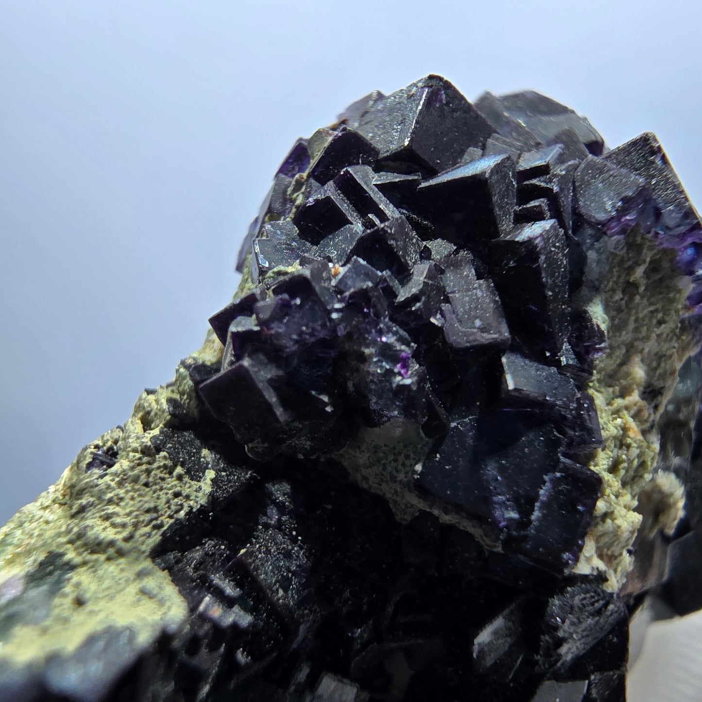 Cube de fluorite fantôme zonal, spécimen d'orthose, Erongo, Namibie, 62 x 38 x 20 mm