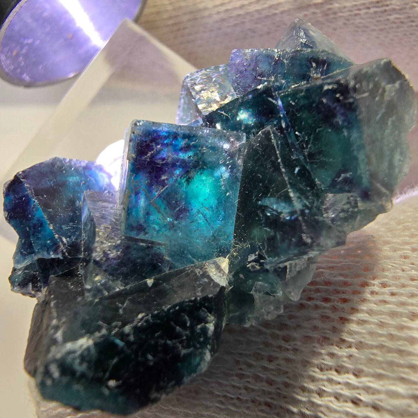 Phantom Fluorit Würfel Stufe, zonal - Neuer Fund! Okorusu, Namibia 36*27*16mm