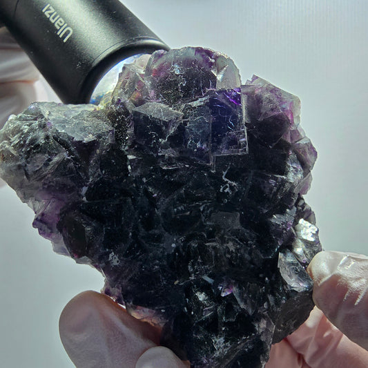 Seltene Phantom Fluorit Würfel Stufe, grün lila Okorusu, Namibia 75*52*33mm #13028