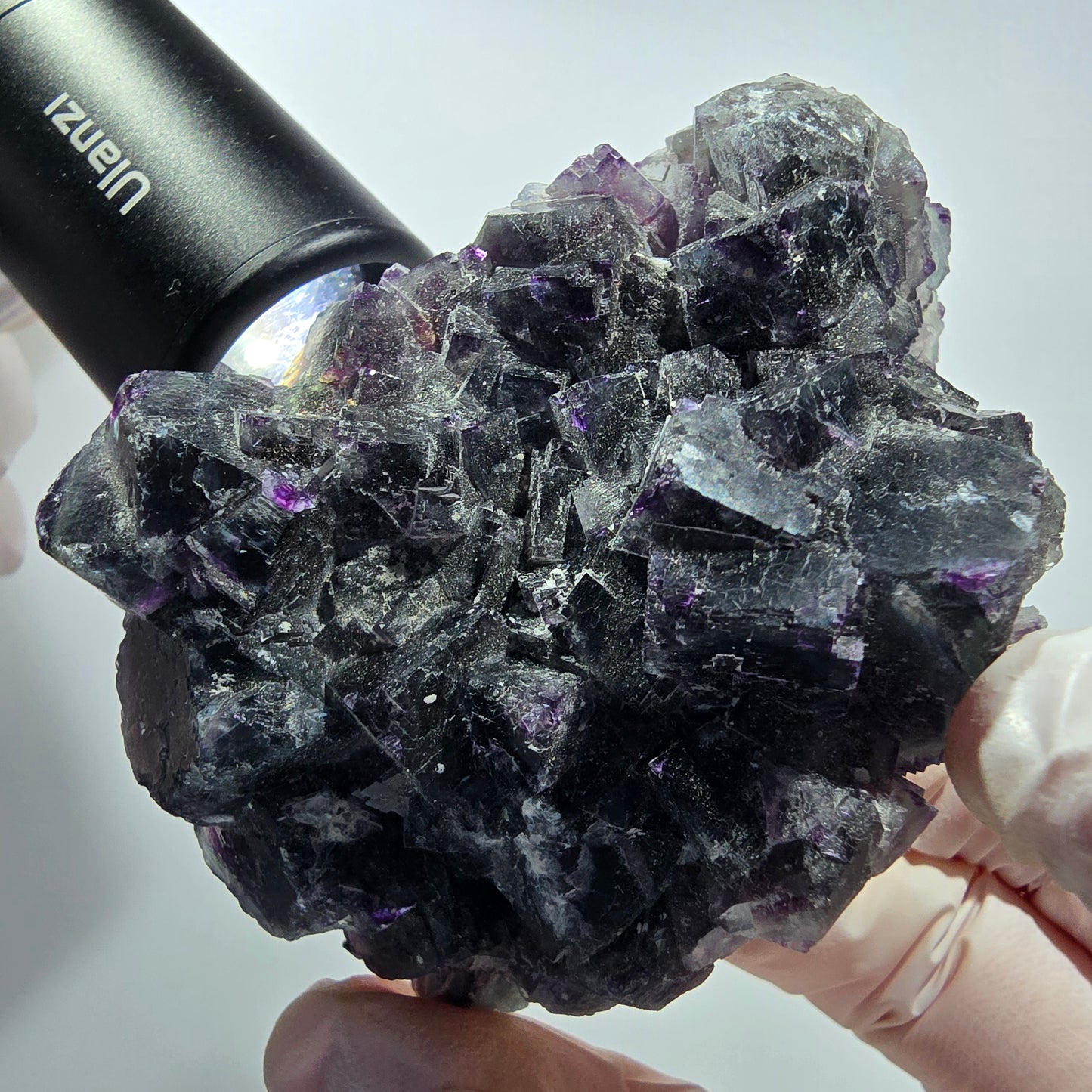 Seltene Phantom Fluorit Würfel Stufe, grün lila Okorusu, Namibia 75*52*33mm #13028