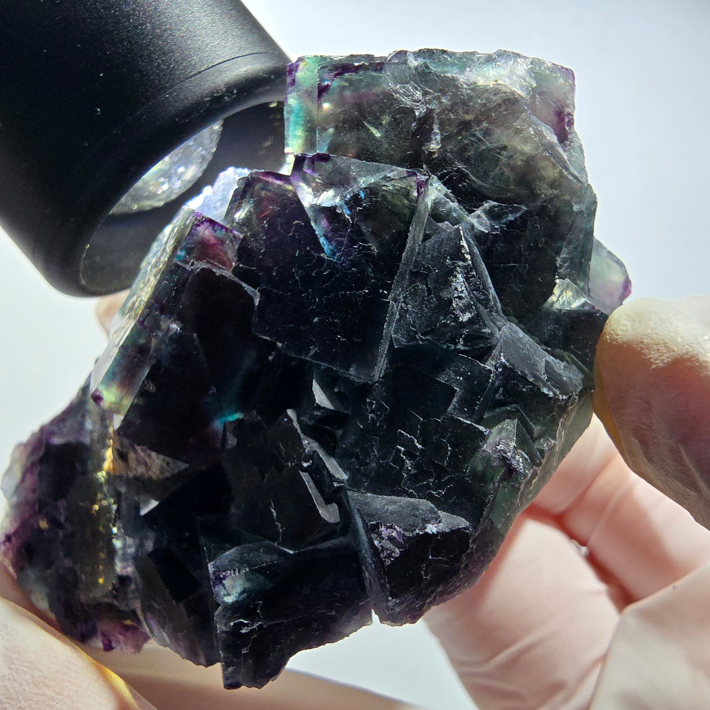Phantom Fluorit Würfel Stufe, parkettiert grün lila Okorusu, Namibia 65*59*32mm #13037
