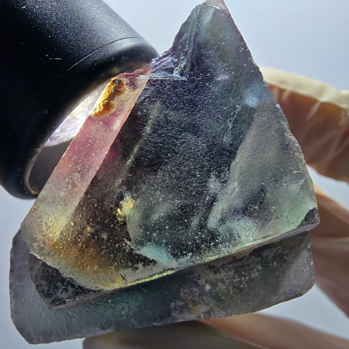 Phantom Fluorit Würfel Stufe, grün lila Okorusu, Namibia 62*58*41mm #13054