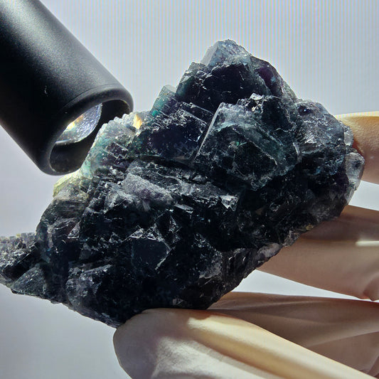 Phantom Fluorit Würfel Stufe, grün lila Okorusu, Namibia 81*48*28mm #13059