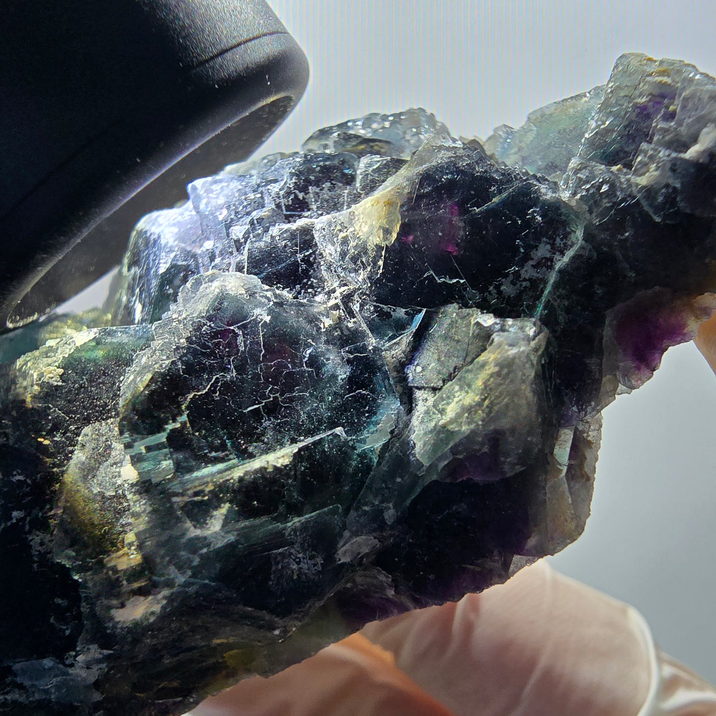 Phantom Fluorit Würfel Stufe, grün lila Okorusu, Namibia 81*48*28mm #13059