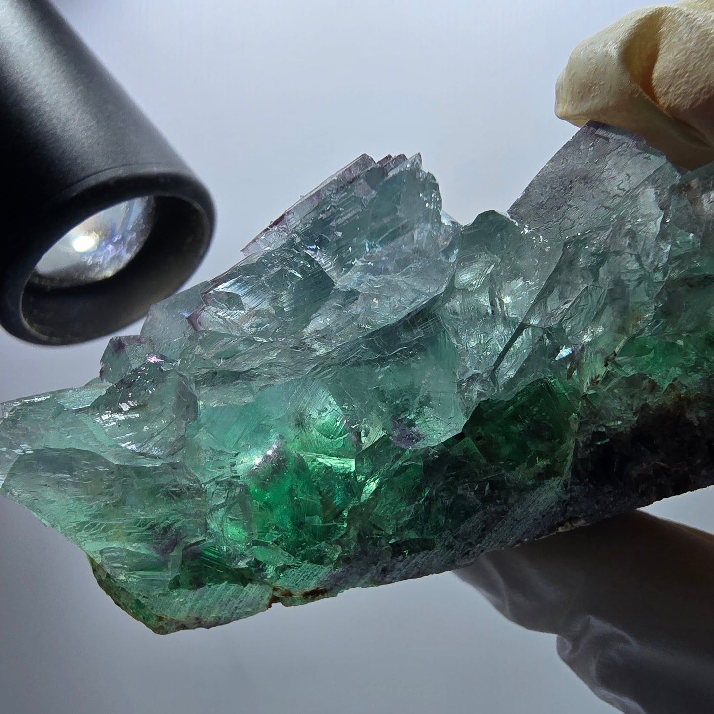 Phantom Fluorit Würfel Stufe, parkettiert grün Okorusu, Namibia 85*54*33mm #13062