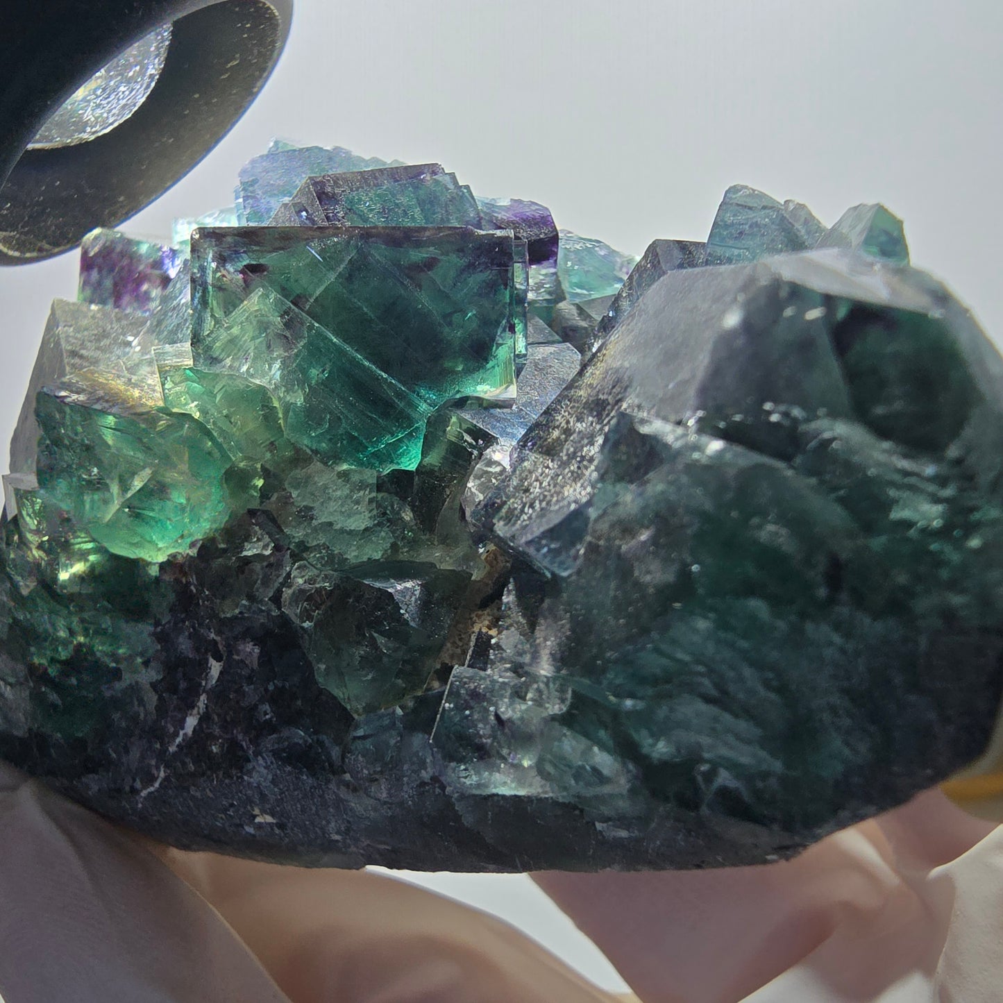 Phantom Fluorit Würfel Stufe, grün lila Okorusu, Namibia 91*58*31mm #13064