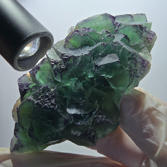 Phantom Fluorit Würfel Stufe, zonal, parkettiert Okorusu, Namibia 95*56*36mm #13066
