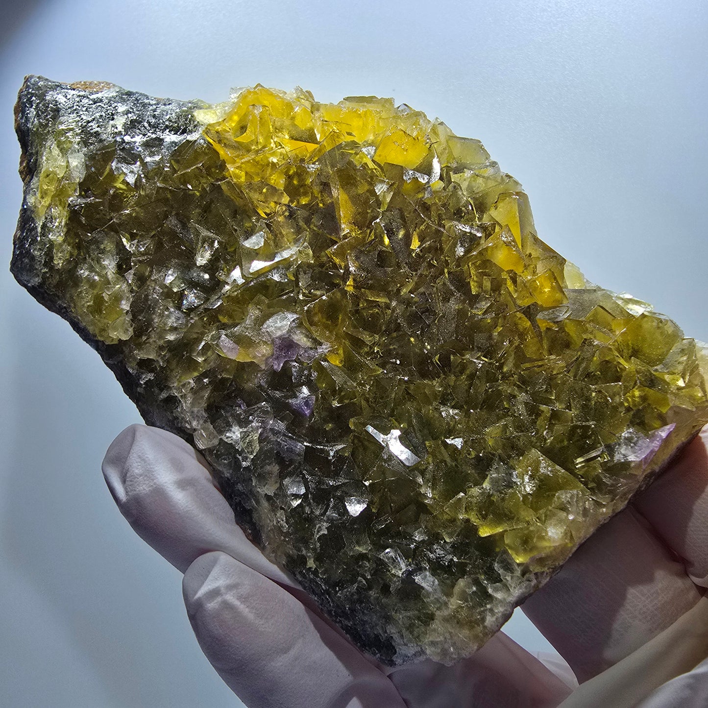 Phantom Fluorit Würfel Stufe, gelb Honey Pocket Mine Okorusu Namibia 119*60*16mm #13078