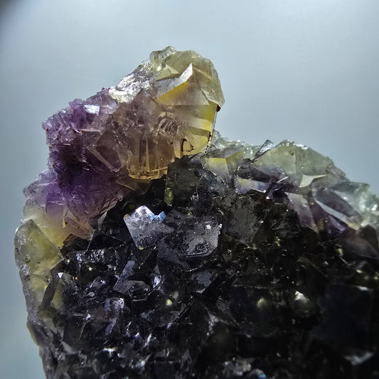 Phantom Fluorit Würfel Stufe, grün lila Honey Pocket Mine, Okorusu Namibia 94*52*26mm #13084