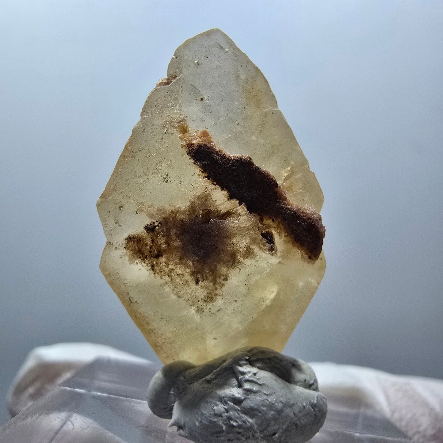 Seltene Calcit X Kristall Spitze, gelb Erongo, Namibia 29*16*12mm #13092