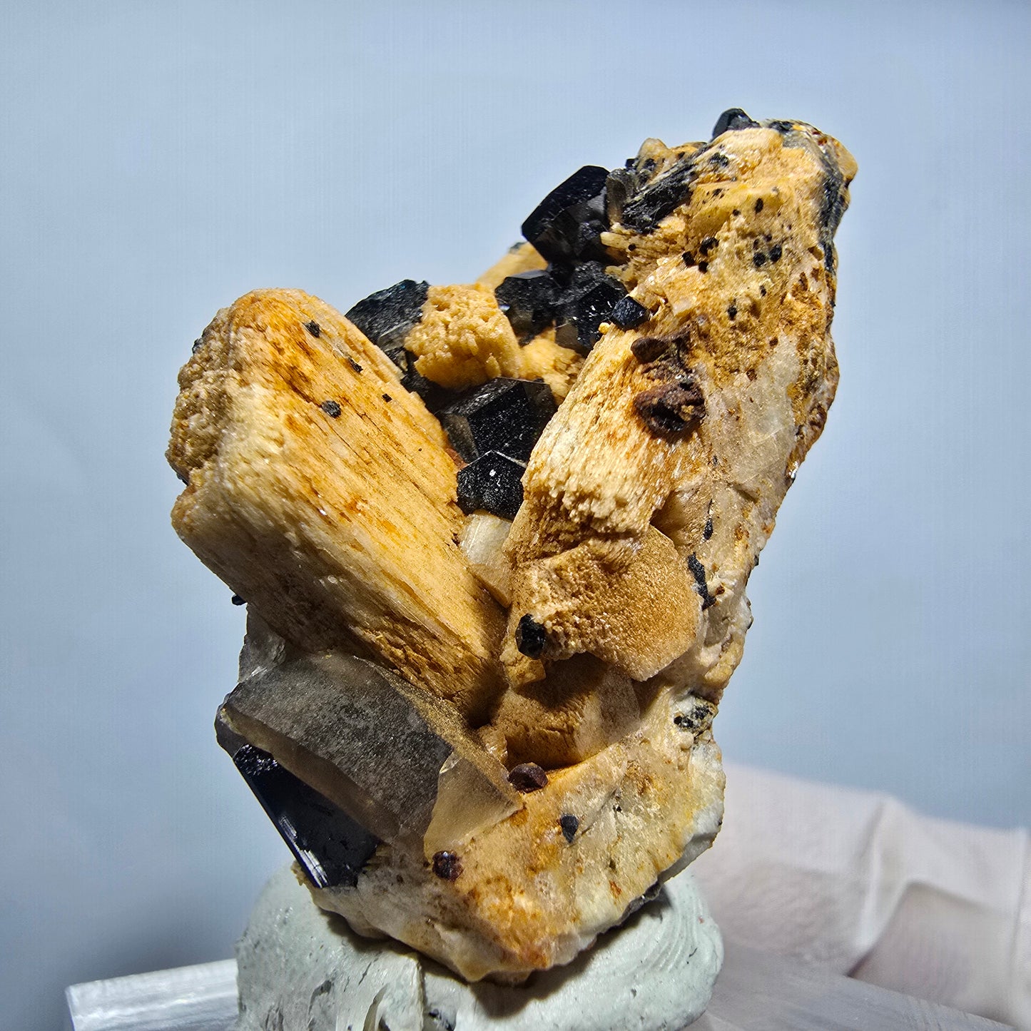Seltene Schörl Turmalin, Rauchquarz, Orthoklas Stufe Erongo, Namibia 39*31*21mm #13136