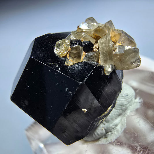Symmetrische Schörl Turmalin, Rauchquarz Stufe Erongo, Namibia 22*20*17mm #13211